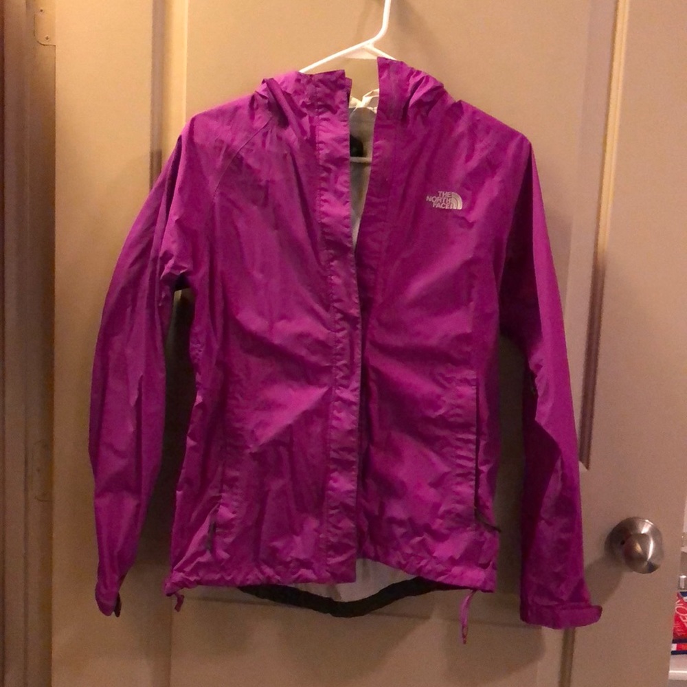 The North Face magenta rain jacket